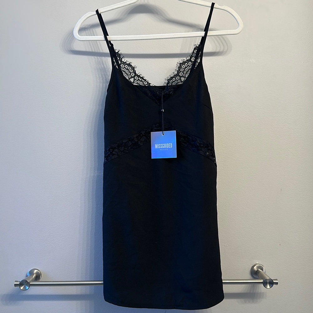 Misguided NWT petite lace insert Cami dress. size 0.